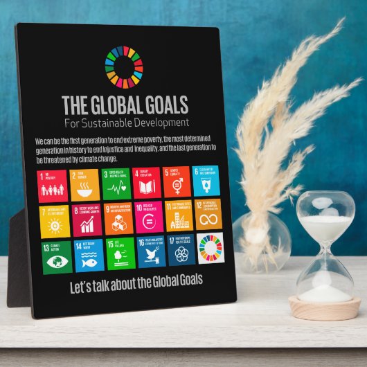 Objectifs globaux SDG 2030 Tabletop Plaque de l'ON (Côté)