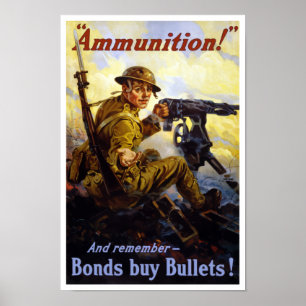 Obligaties Koop Bullets — WWI Poster