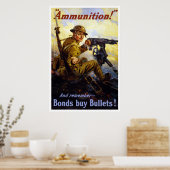 Obligaties Koop Bullets — WWI Poster (Keuken)