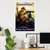 Obligaties Koop Bullets — WWI Poster (Thuiskantoor)