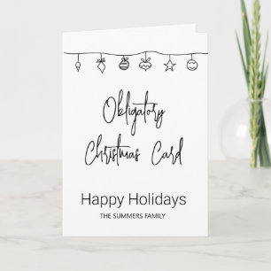 Obligatoire Carte de Noël Drôle Doodle Simple