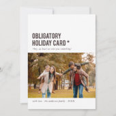 Obligatoire Carte de vacances Funny Carte photo de (Devant)