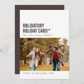 Obligatoire Carte de vacances Funny Carte photo de (Devant / Derrière)