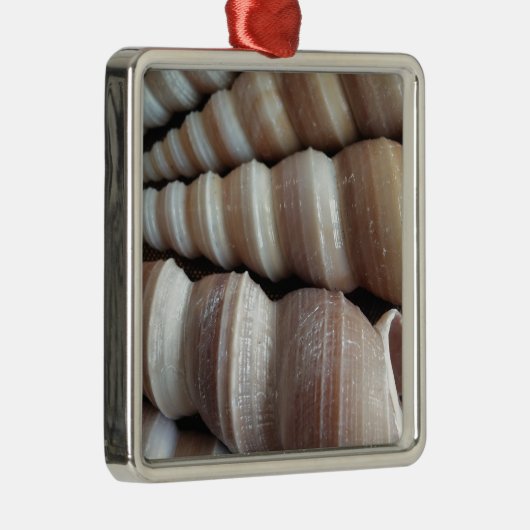 Oblong Summer Seashells, Summer Season Metalen Ornament (Rechts)