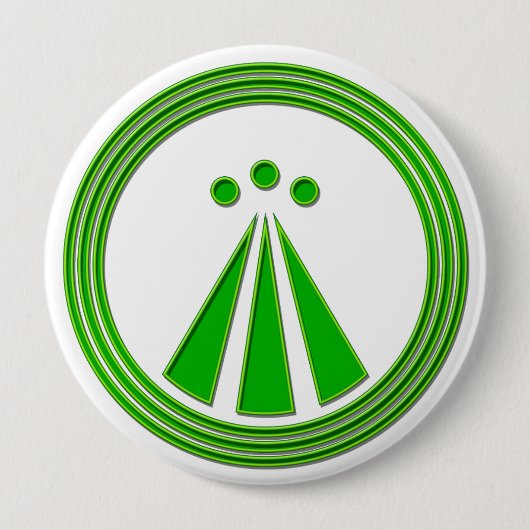 OBOD Symbool Neon Green Ronde Button 4,0 Cm (Voorkant)