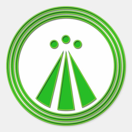 OBOD-symbool Neon Green Ronde Sticker (Voorkant)