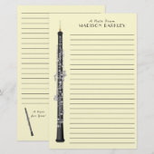 Oboe Musician Music Teacher Briefpapier (Voorkant / Achterkant)