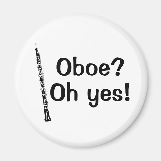 Oboe Oh Yes Music Instrument Magneet (Voorkant)