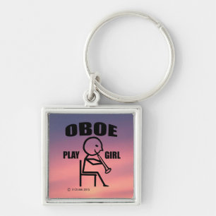 Oboe Play Girl Sleutelhanger