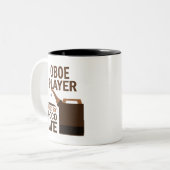 Oboe Player (Funny) Chocolate Tweekleurige Koffiemok (Voorkant links)