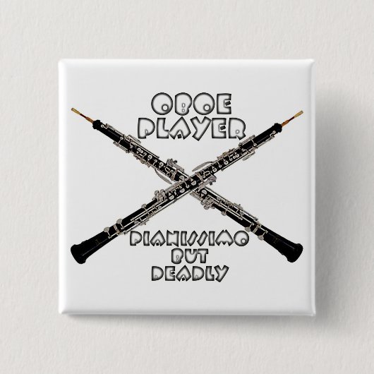 Oboe Player Vierkante Button 5,1 Cm (Voorkant)