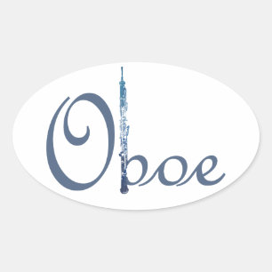Oboe-script Ovale Sticker