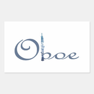 Oboe-script Rechthoekige Sticker