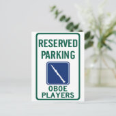 Oboe spelers parkeren briefkaart (Staand voorkant)