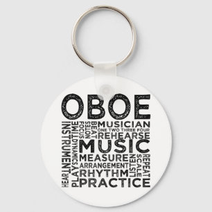 Oboe Typografie Sleutelhanger