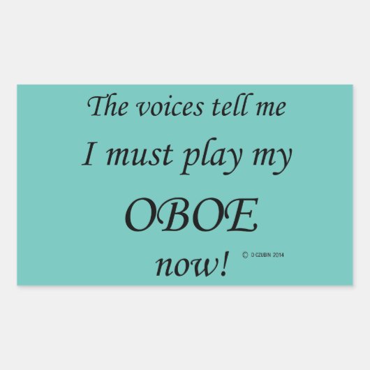 Oboe Voices Dit Doit Jouer Sticker Rectangulaire (Devant)