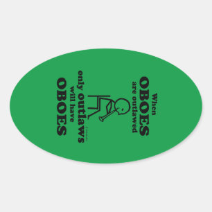 Oboes met een verbod op ovaal Sticker