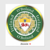 O'Boland Shield & Celtic Cross gepersonaliseerd Sticker (Vel)