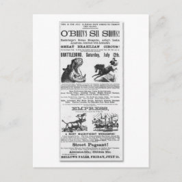 O'Brian's Six Shows Circus Advertisement Briefkaart