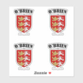 O'Brien Crest Ierse vertaling & betekenis (x4) Sticker (Vel)