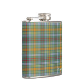 O'Brien Tartan Monogram Groen en Sinaasappel Plaid Heupfles (Rechts)