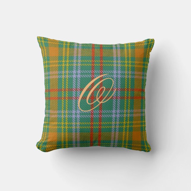O'Brien Tartan Monogram Kussen (Voorkant)