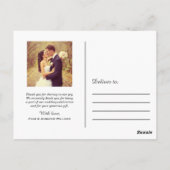 Obrigado Elegant White Script Weduwfoto Briefkaart (Achterkant)