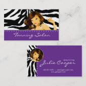 Obscurité pourpre de bronzage de femme de carte de (Devant / Derrière)