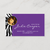 Obscurité pourpre de bronzage de femme de carte de (Dos)