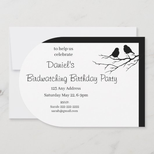 Observation d'oiseaux Invitation de fête d'anniver (Dos)