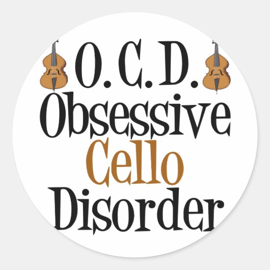 Obsessief-Cello-stoornis Ronde Sticker (Voorkant)