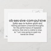 Obsessief-compulsieve persoonlijkheidsdefinitie briefkaart (Voorkant / Achterkant)