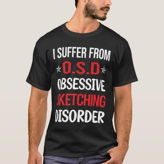 Obsessief schetsen t-shirt (Voorkant)