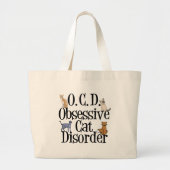 Obsessieve-Cat-stoornis Grote Tote Bag (Voorkant)