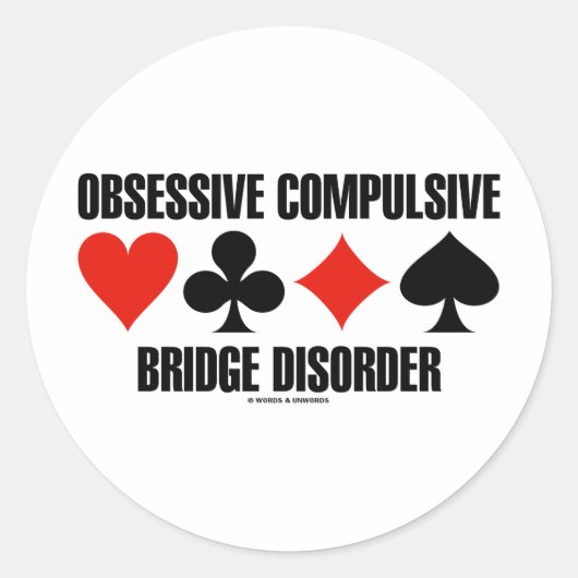 Obsessieve Compulsive Bridge Disorder (OCBD) Ronde Sticker (Voorkant)