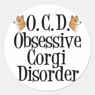 Obsessieve Corgi stoornis Ronde Sticker