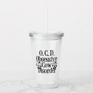 Obsessieve Koe Disorder Humor Acryl Drinkbeker