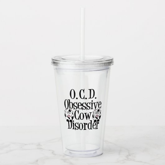Obsessieve Koe Disorder Humor Acryl Drinkbeker (Voorkant)