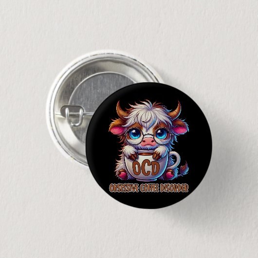Obsessive Coffee Disorder  Ronde Button 3,2 Cm (Voorkant /achterkant)