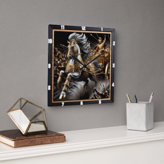 Obsidian Chariot: Lightning's Strike Vierkante Klok (Kantoor)