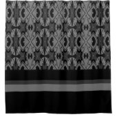 Obsidian Echoes: Modern monochroom douchegordijn (Voorkant)