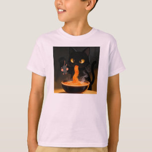 Obsidian Kat & Dappere Muis – Middernacht Ramen Fe T-shirt