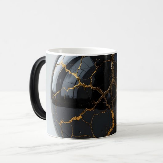 Obsidian Kintsugi Sphere Magische Mok (Voorkant links)