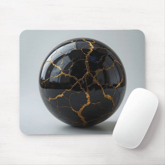 Obsidian Kintsugi Sphere Muismat (Met muis)