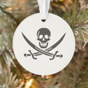 Obsidian Schedel Zwaarden Piratenvlag van Calico J Ornament
