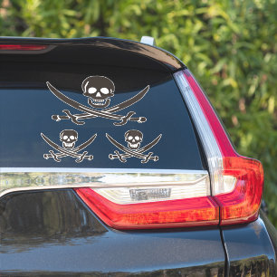 Obsidian schedel zwaarden Piratenvlag van Calico J Sticker