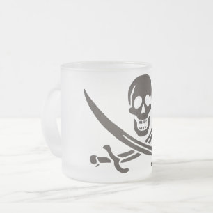 Obsidian schedelsabels Piraten vlag van Calico Jac Matglas Koffiemok