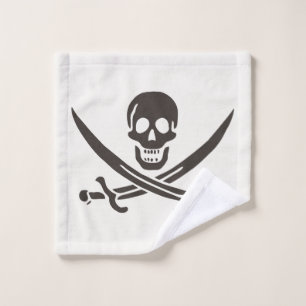 Obsidian schedelsabels Piraten vlag van Calico Jac Washandje