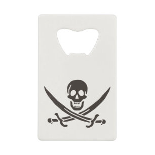 Obsidian schedelsabels Piratenvlag van Calico Jack Kredietkaart Flessenopener
