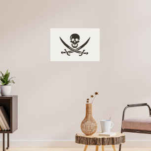 Obsidian schedelsabels Piratenvlag van Calico Jack Poster